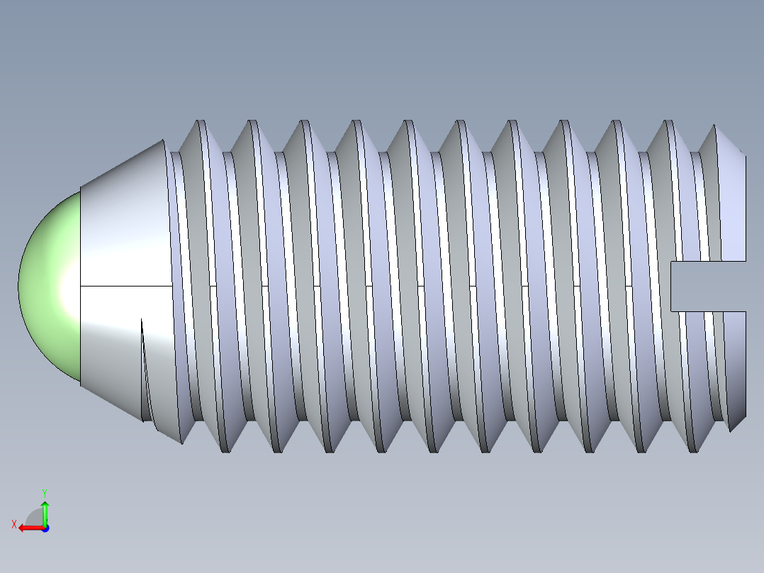 公制球形弹簧柱塞-DME SET SCREW SPRING BALL PLUNGER M8 x 16 .STEP后视图