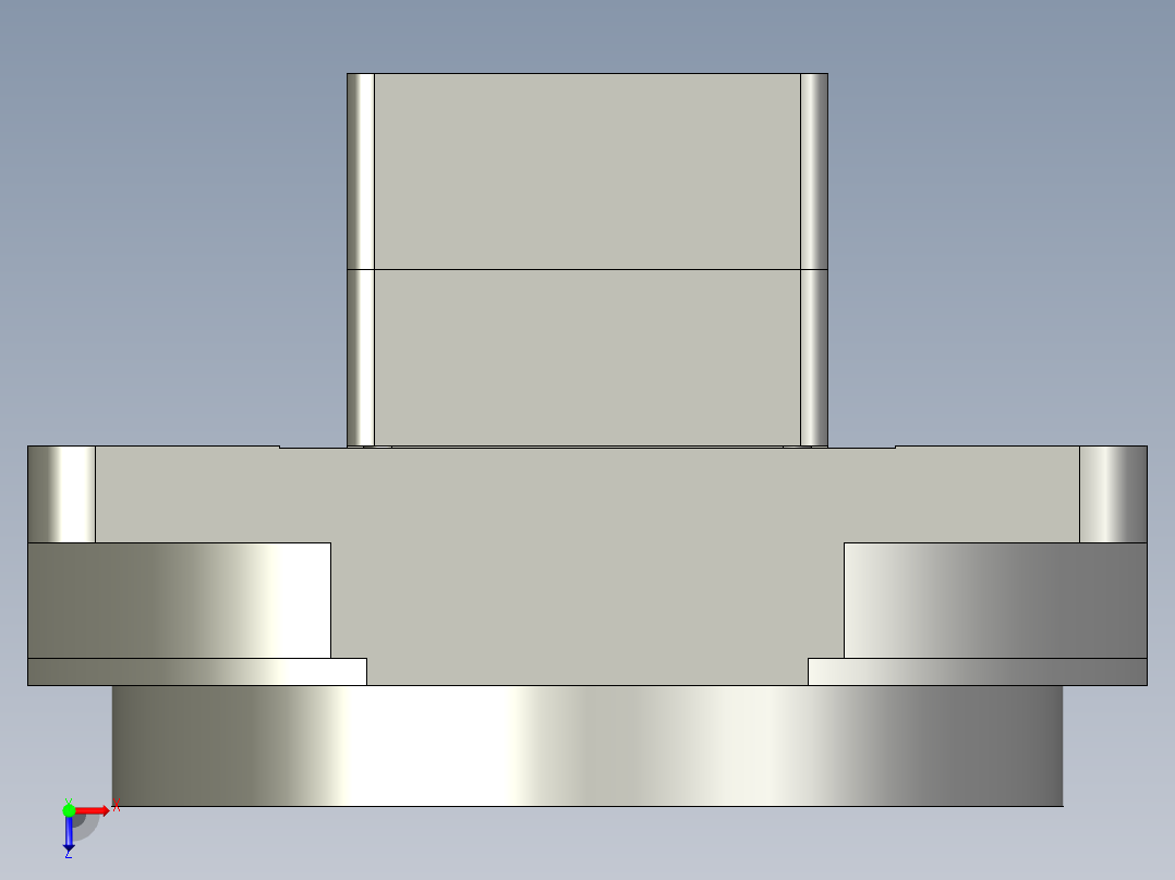 中空旋转平台KFN200-10模型配斜齿俯视图