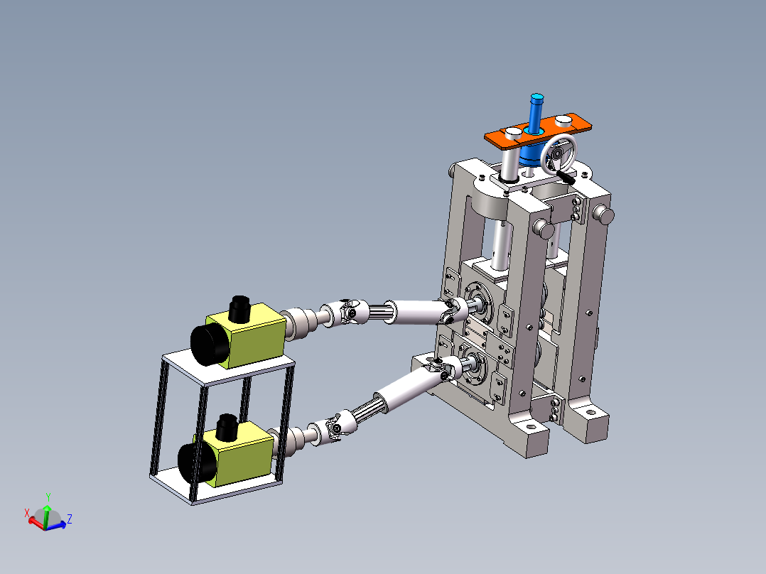 轧机、上工作锟、下支撑锟 毕设+30+24.3.21+002主视图