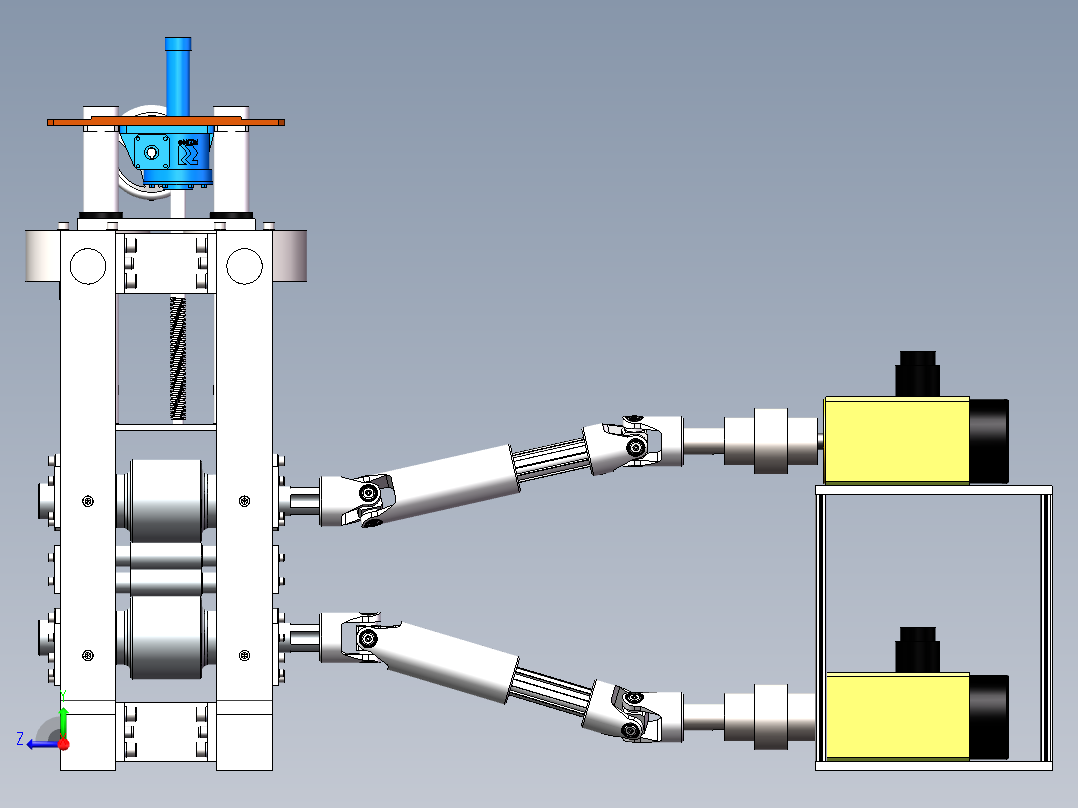 轧机、上工作锟、下支撑锟 毕设+30+24.3.21+002右视图