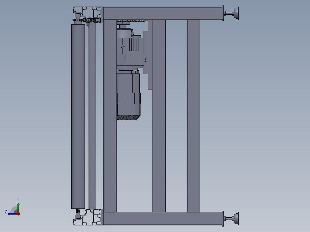 滚筒传输线右视图
