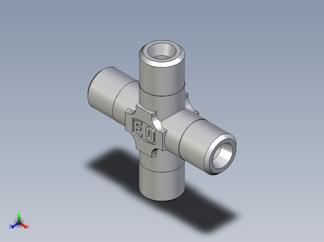 卡套式工业通用硬管接头EO_Union_cross_K04LLCFX主视图