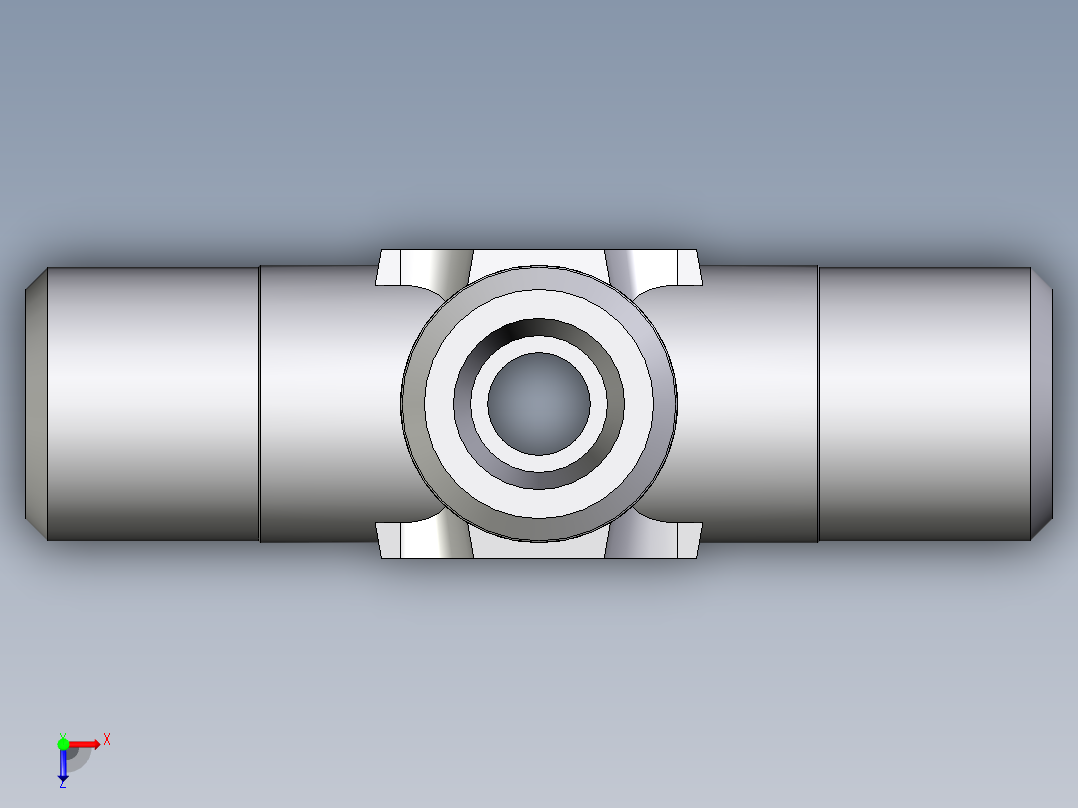 卡套式工业通用硬管接头EO_Union_cross_K04LLCFX俯视图