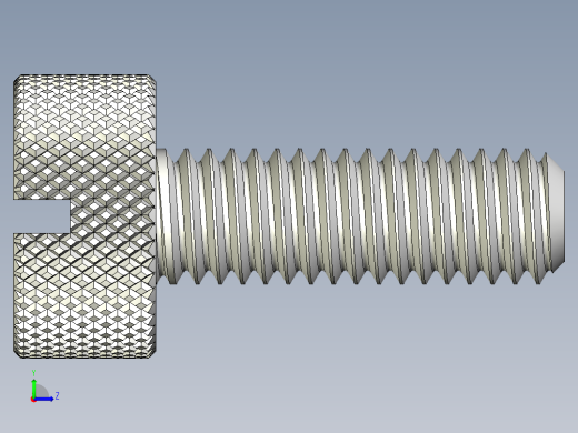 开槽滚花螺钉-M6 x 18mm左视缩略图