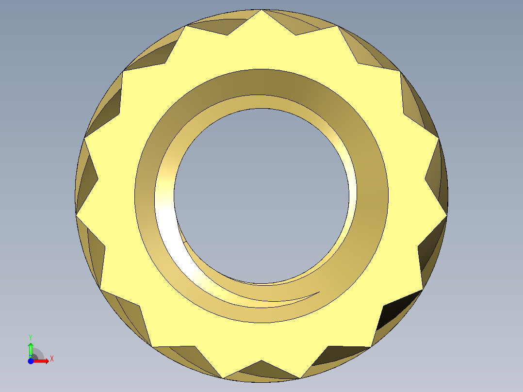 塑料零件嵌件M3螺纹，直径5毫米，高6毫米前视图