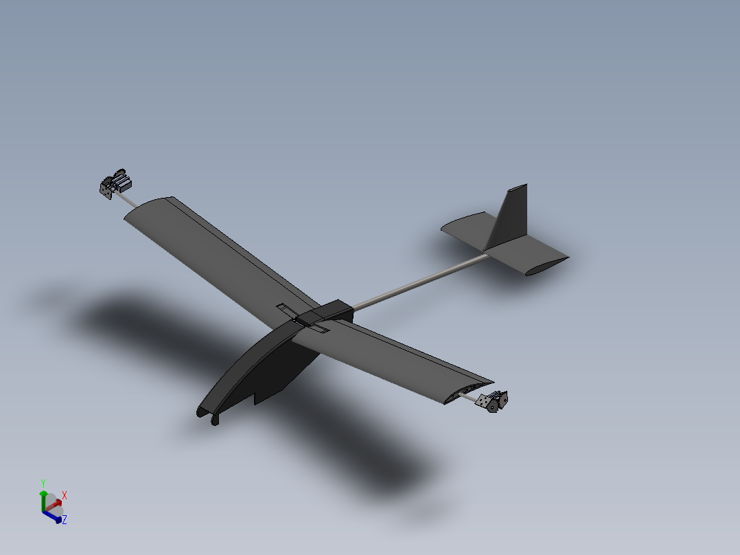 固定翼垂直起降小无人机3D数模图纸 Solidworks设计