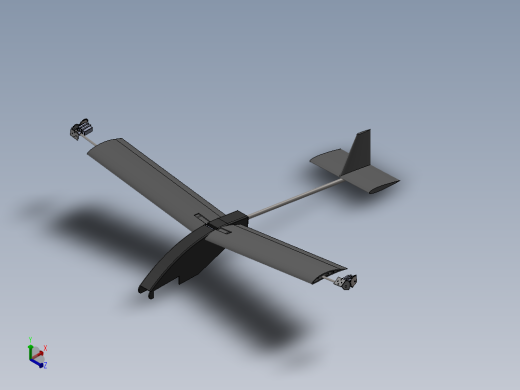固定翼垂直起降小无人机3D数模图纸 Solidworks设计