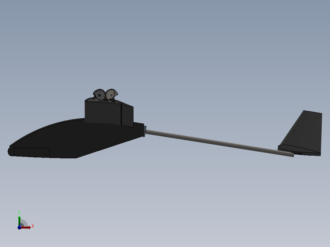 固定翼垂直起降小无人机3D数模图纸 Solidworks设计前视图