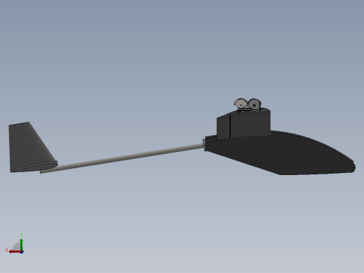 固定翼垂直起降小无人机3D数模图纸 Solidworks设计后视缩略图
