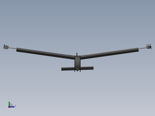 固定翼垂直起降小无人机3D数模图纸 Solidworks设计左视缩略图