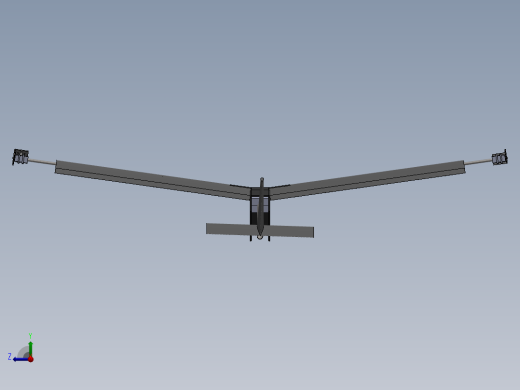 固定翼垂直起降小无人机3D数模图纸 Solidworks设计右视缩略图