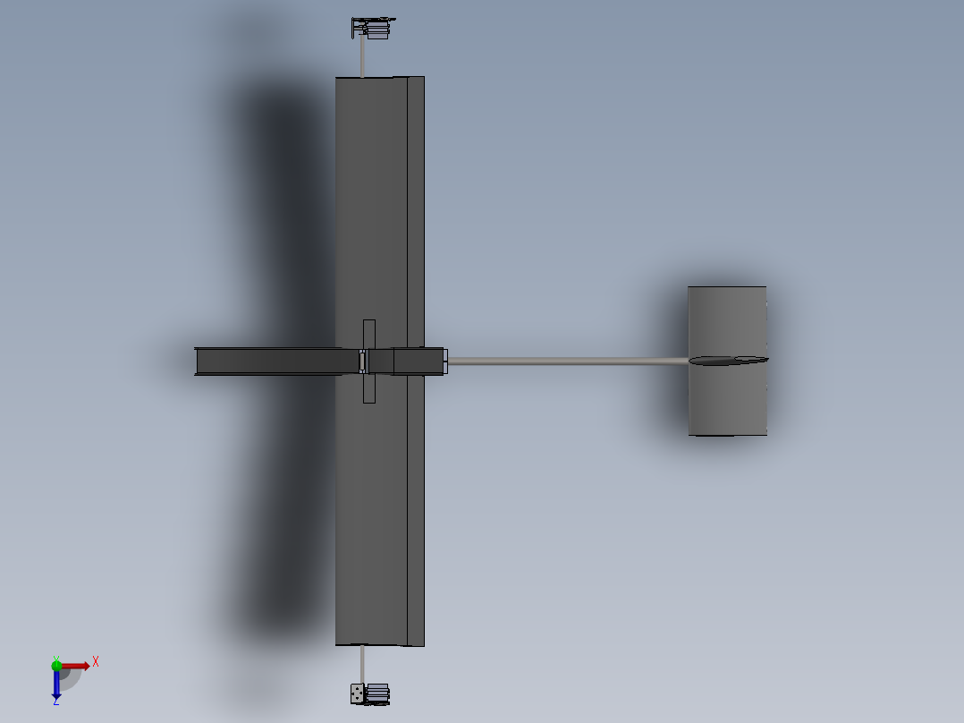 固定翼垂直起降小无人机3D数模图纸 Solidworks设计俯视图
