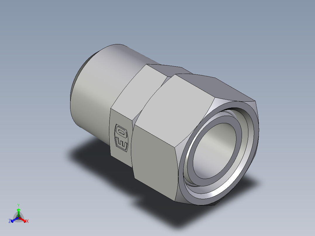 卡套式工业通用硬管接头EO_Swivel_connector_EGE28L1NPTCF主视图