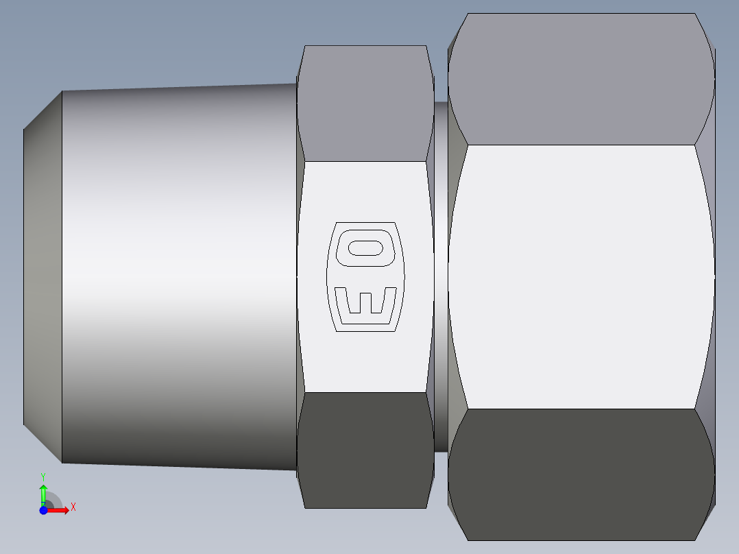 卡套式工业通用硬管接头EO_Swivel_connector_EGE28L1NPTCF前视图