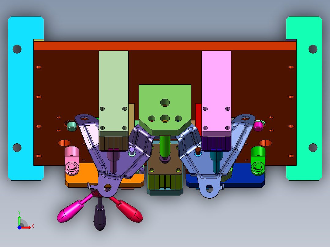 卡车门锁拉扣焊接工装前视图