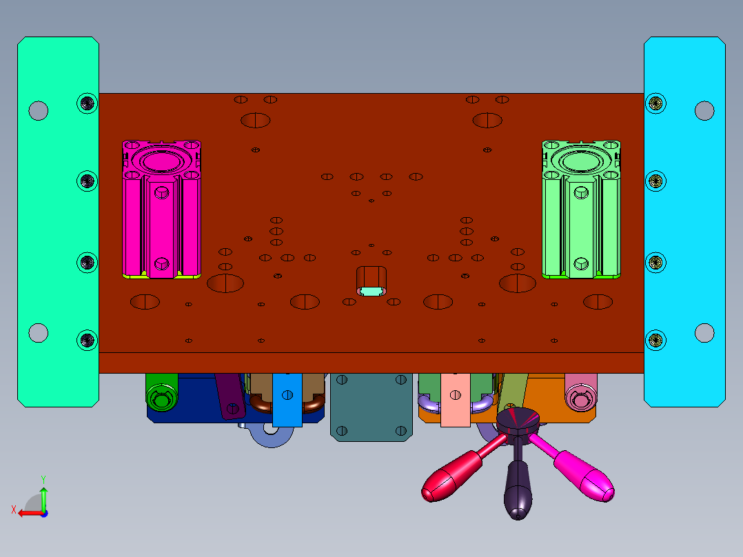 卡车门锁拉扣焊接工装后视图