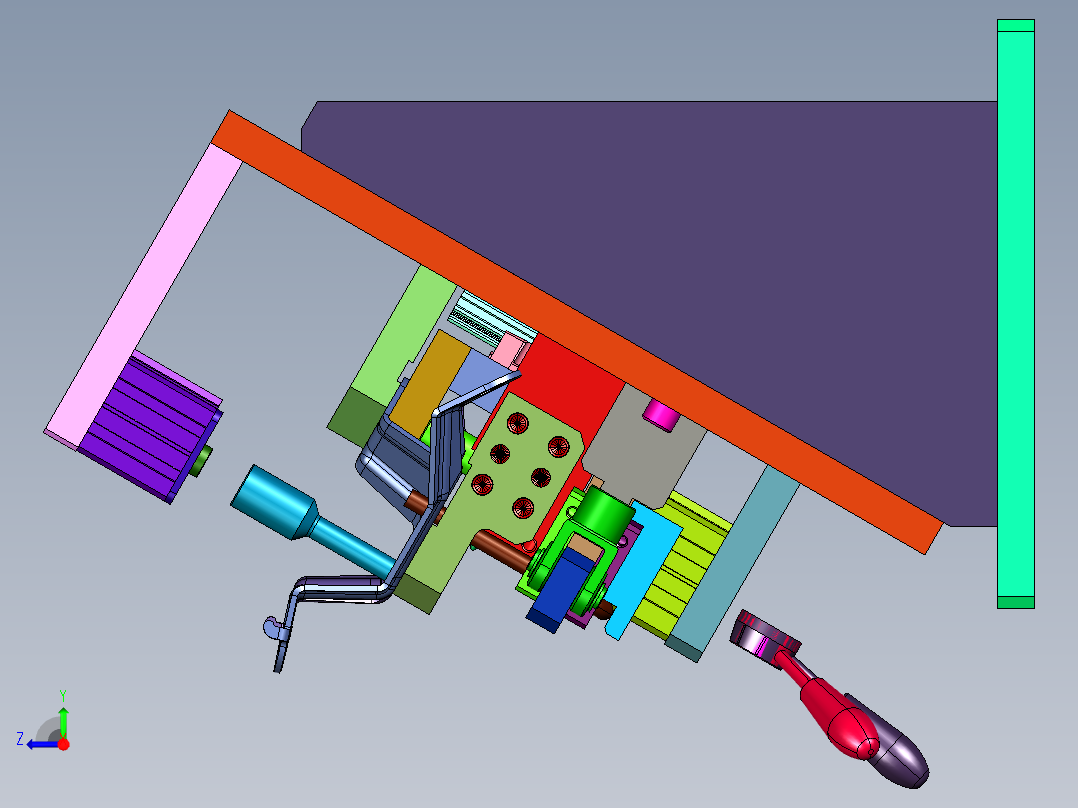 卡车门锁拉扣焊接工装右视图