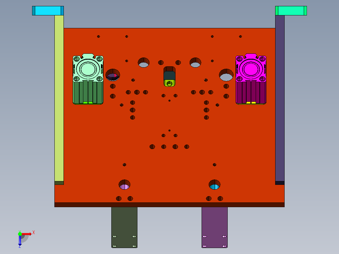 卡车门锁拉扣焊接工装俯视图