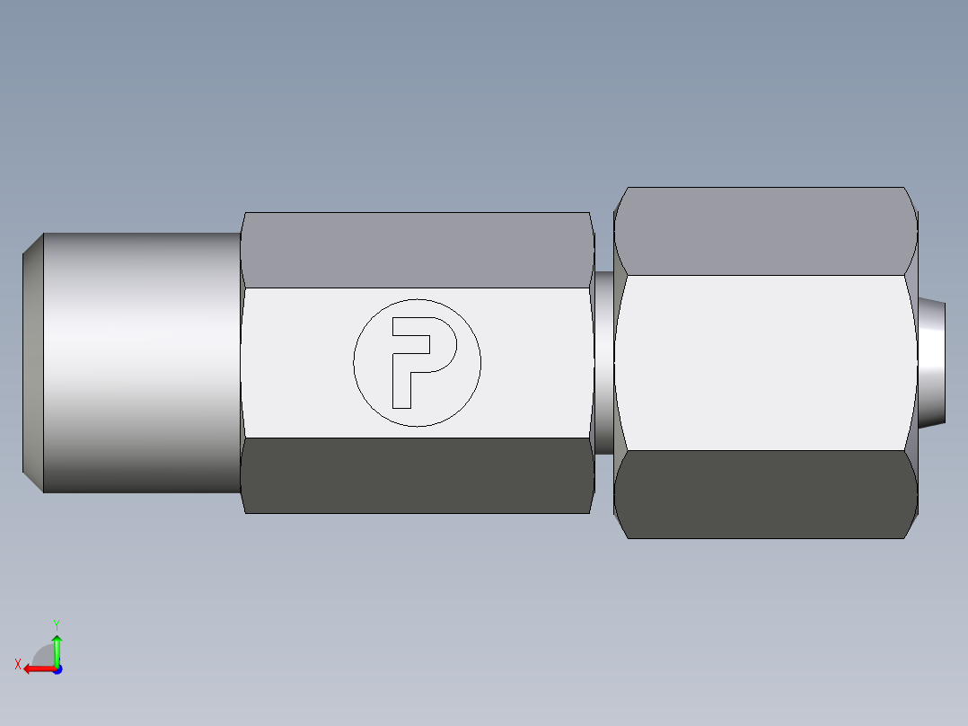 卡套式工业通用硬管接头EO_Distance_piece_adapter_DA06LOMDCF后视图