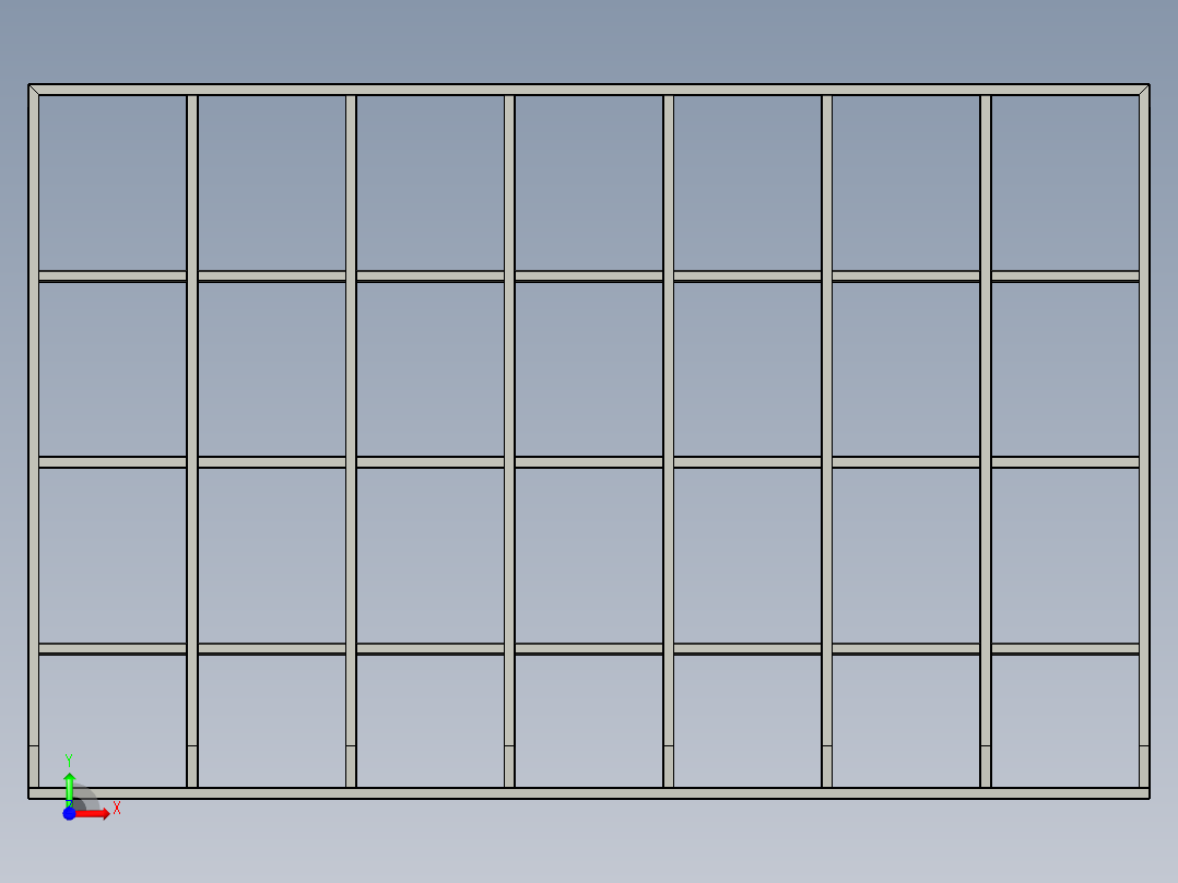 窗户和玻璃架前视图