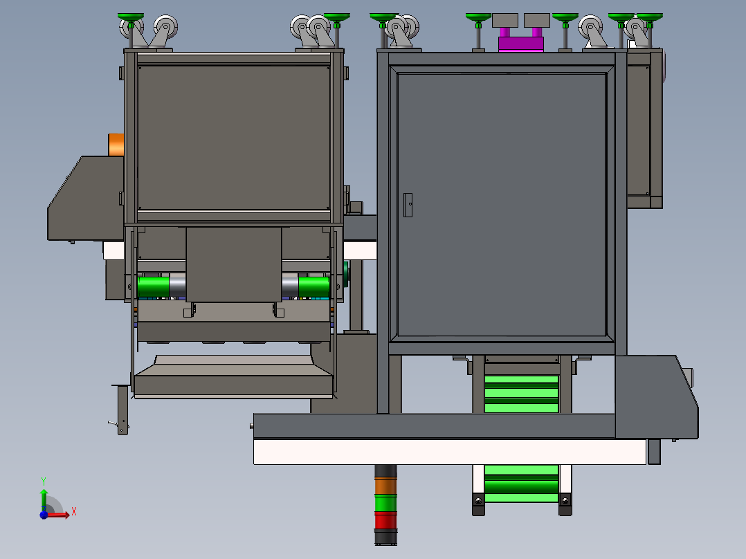 全自动胡萝卜加工切片机前视图