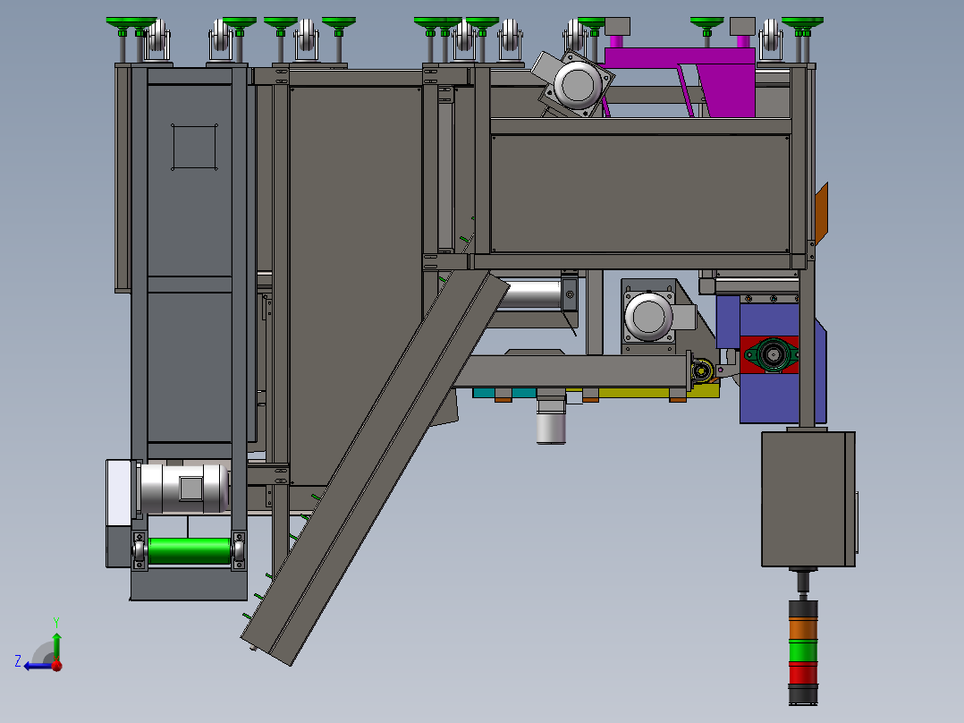 全自动胡萝卜加工切片机右视图