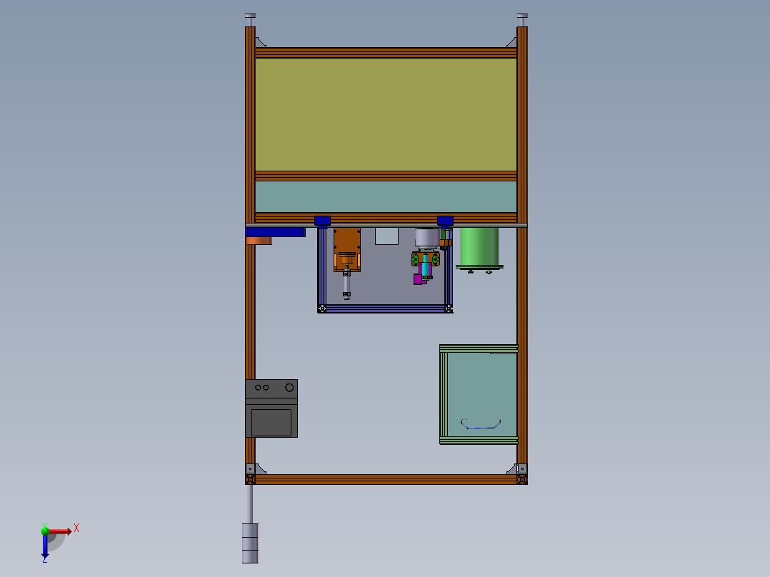 自动涂胶工作台（sw15+cad+说明书）俯视图