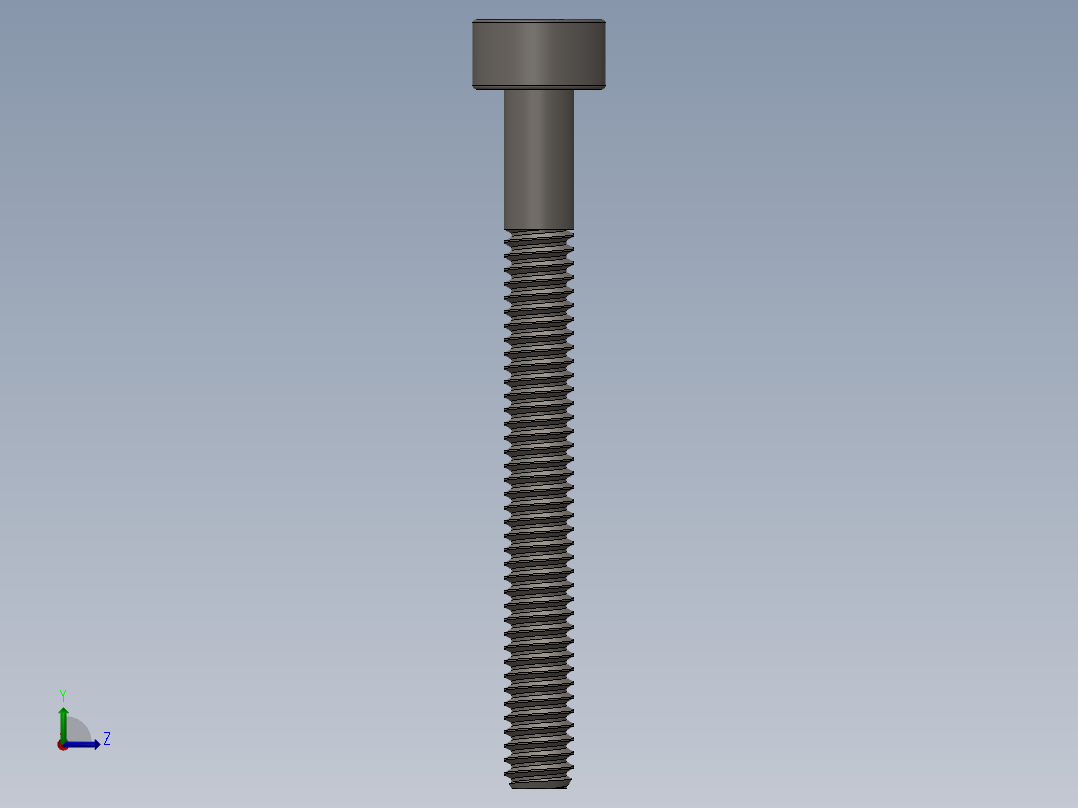 Screw_DIN_912_M2x20_A2.SLDPRT公制内六角螺钉左视图