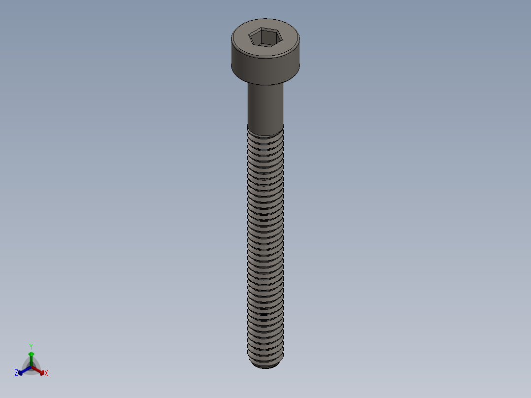 Screw_DIN_912_M2x20_A2.SLDPRT公制内六角螺钉正等轴测图