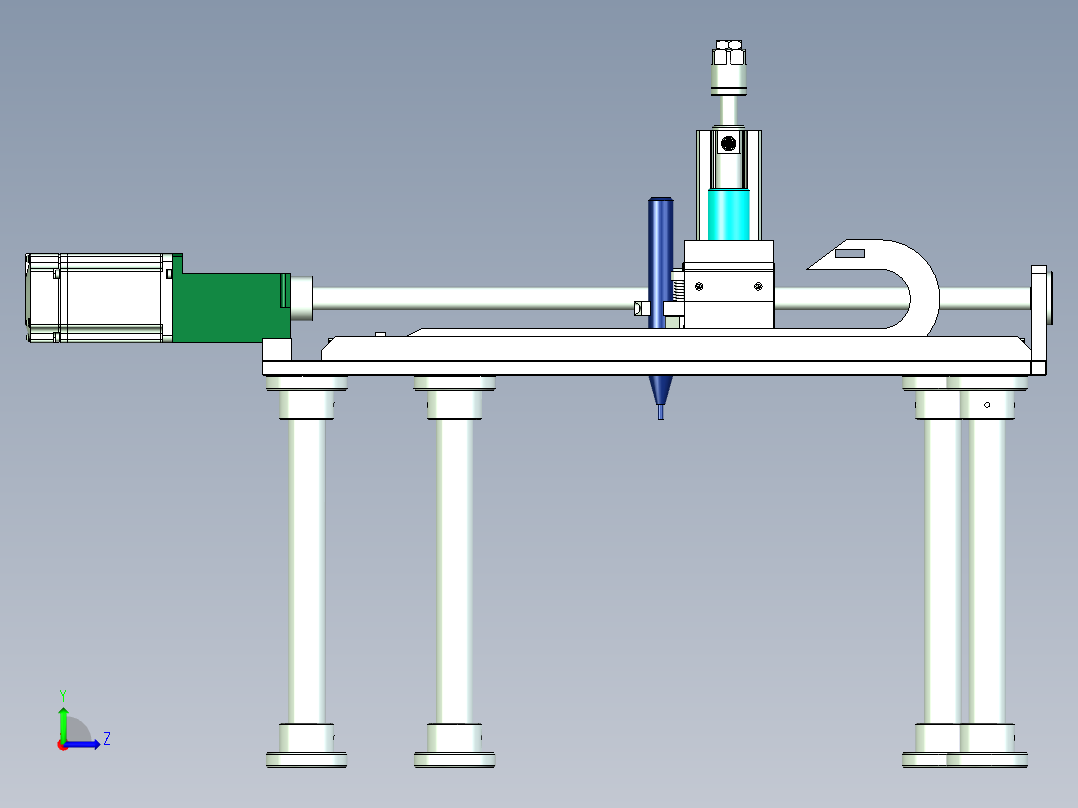 自动点胶模组左视图