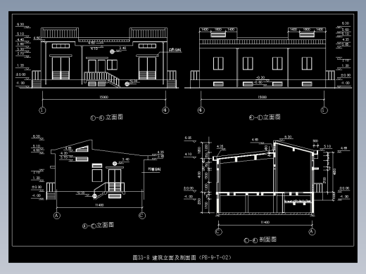 图33-8 建筑立面及剖面图缩略图