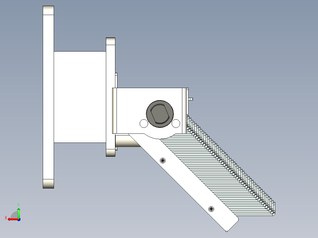 L形支架侧面攻牙夹具后视图