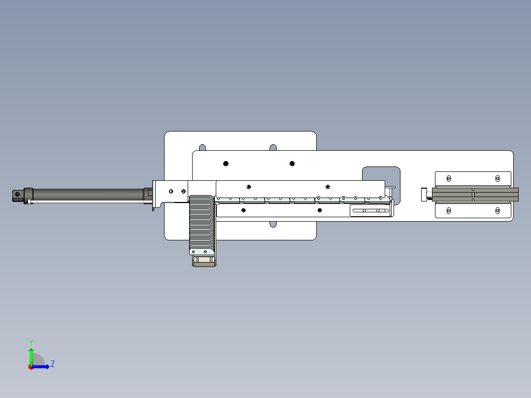 L形支架侧面攻牙夹具左视图