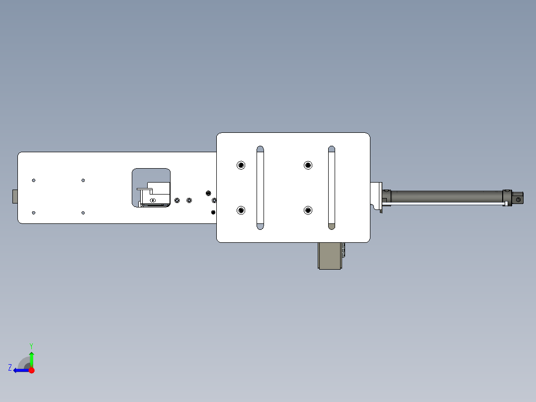 L形支架侧面攻牙夹具右视图