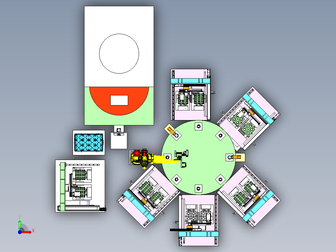 三相端子注塑自动组装前视图