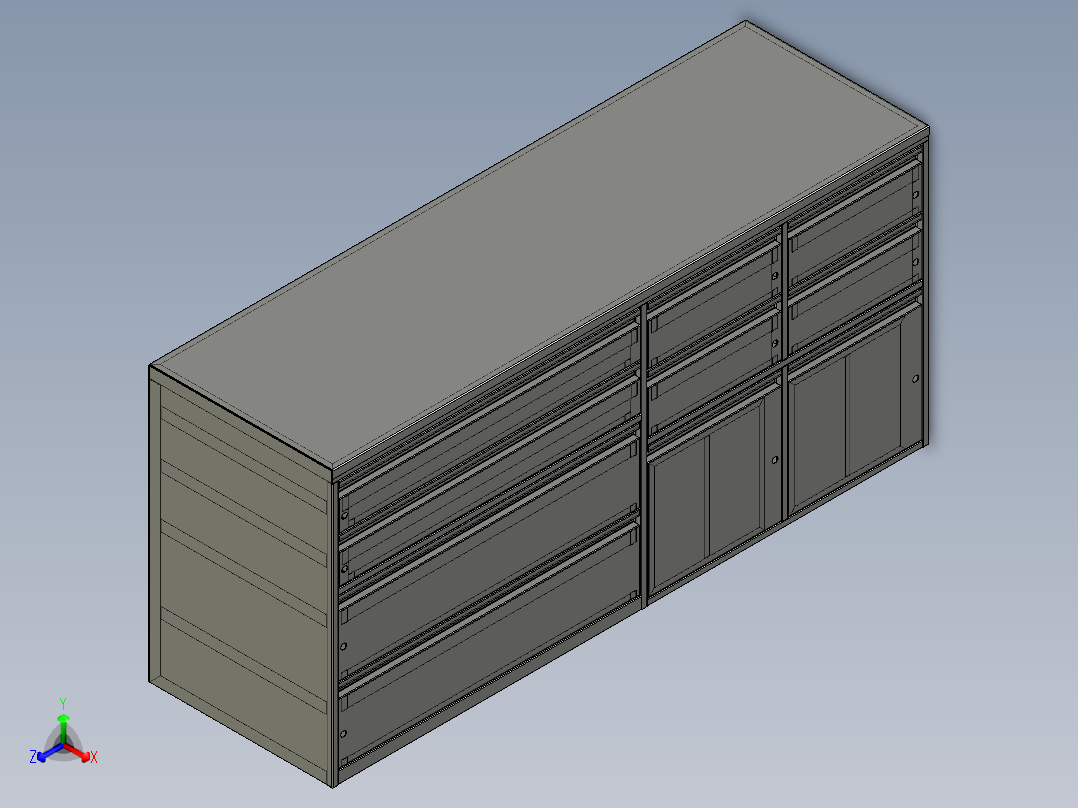 工作台steel-workbench-2.snapshot.2--stp正等轴测图