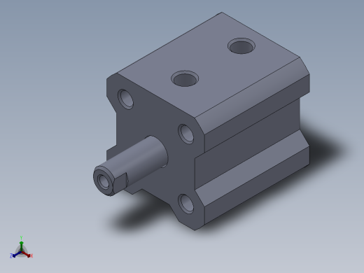 气缸CQ2A12_10D0正等轴测缩略图