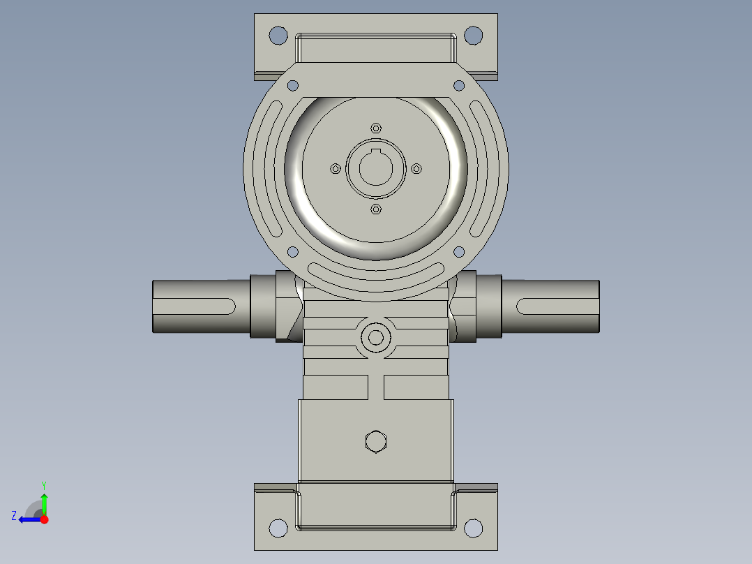 WPWDT型蜗轮蜗杆减速机WPWDT155-40-C右视图