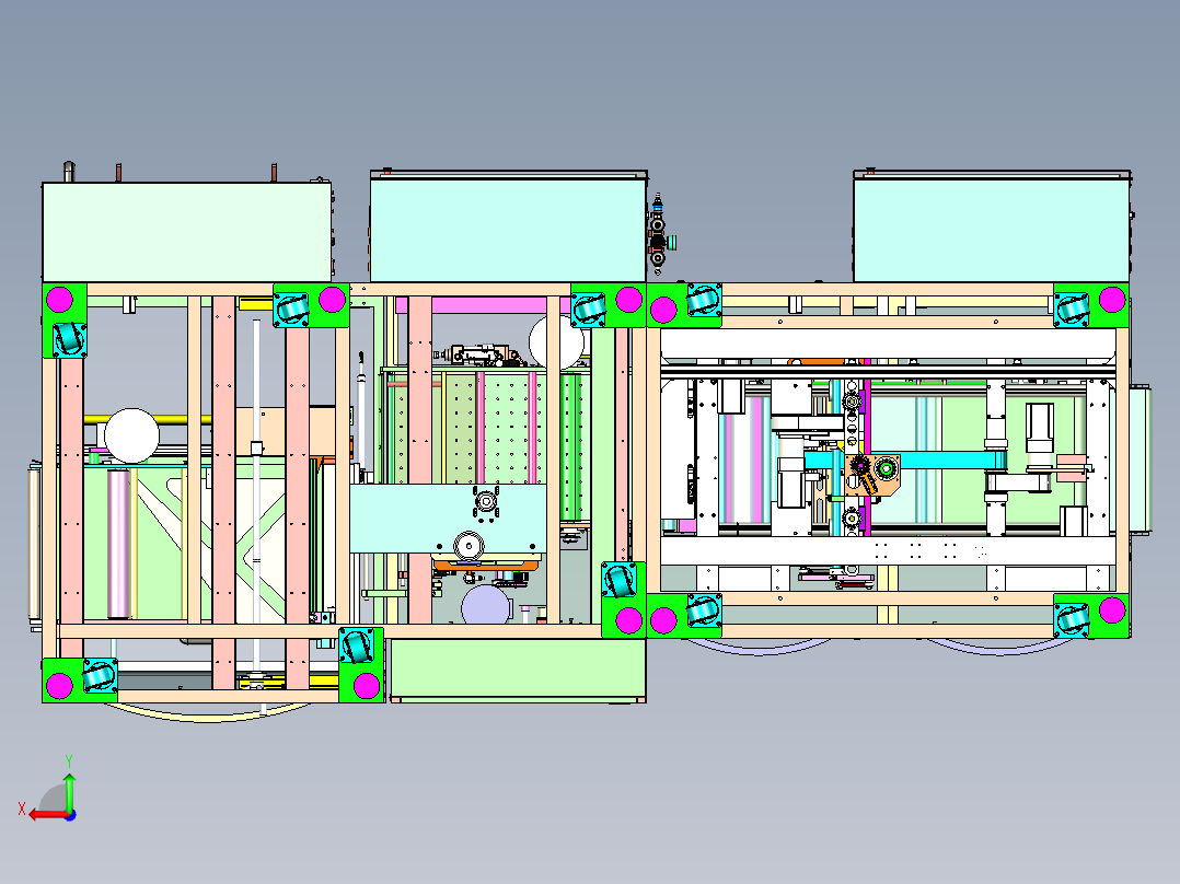 往复式纸盒包膜机、非标自动纸盒包装机后视图