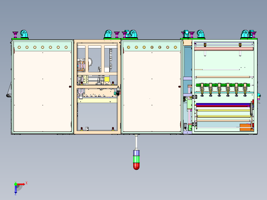 往复式纸盒包膜机、非标自动纸盒包装机俯视图