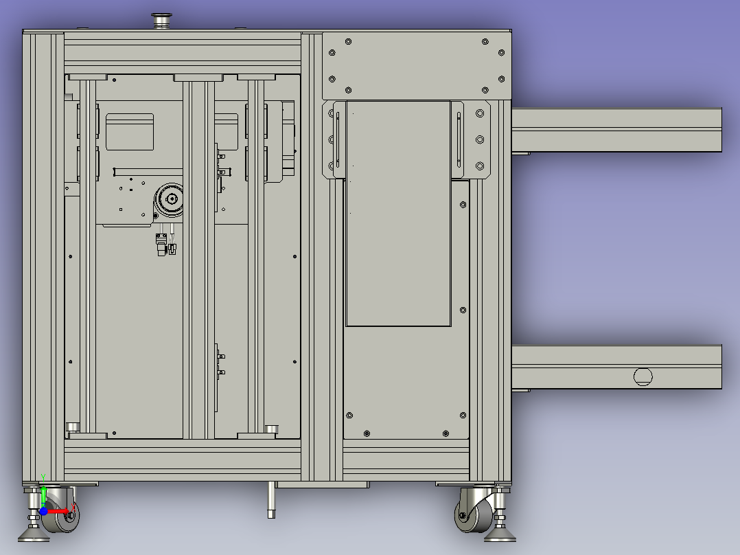 锂电池倍速链顶升平移装置前视图