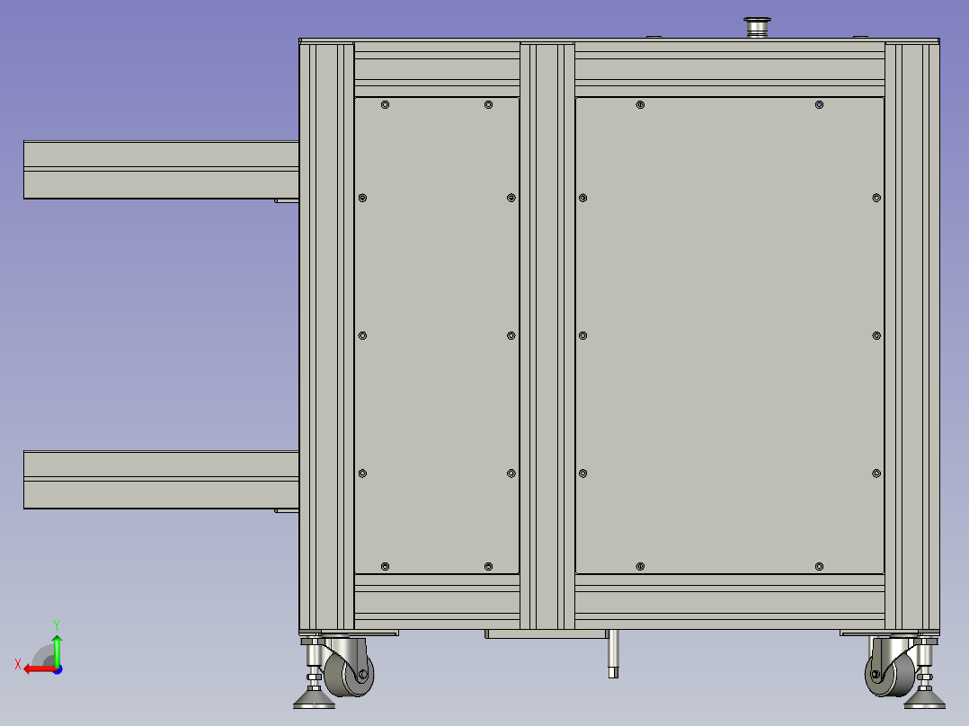 锂电池倍速链顶升平移装置后视图
