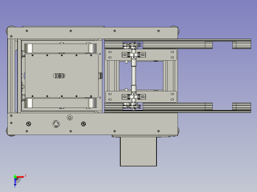 锂电池倍速链顶升平移装置俯视图