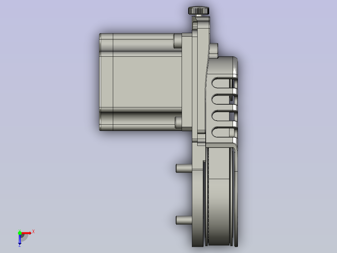 57步进电机减速1比3(MJ45)俯视图