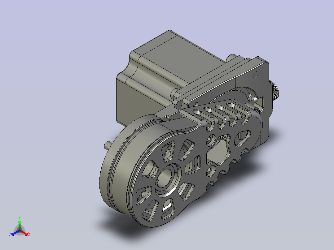 57步进电机减速1比3(MJ45)正等轴测图
