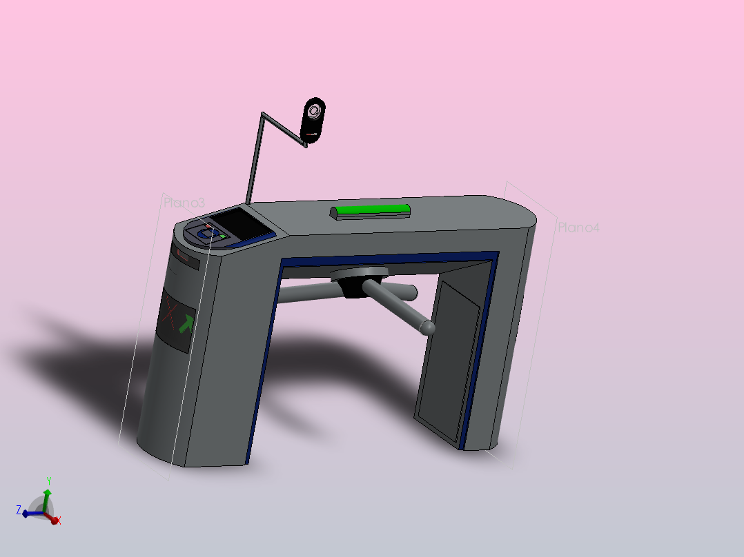 旋转栅门主视图