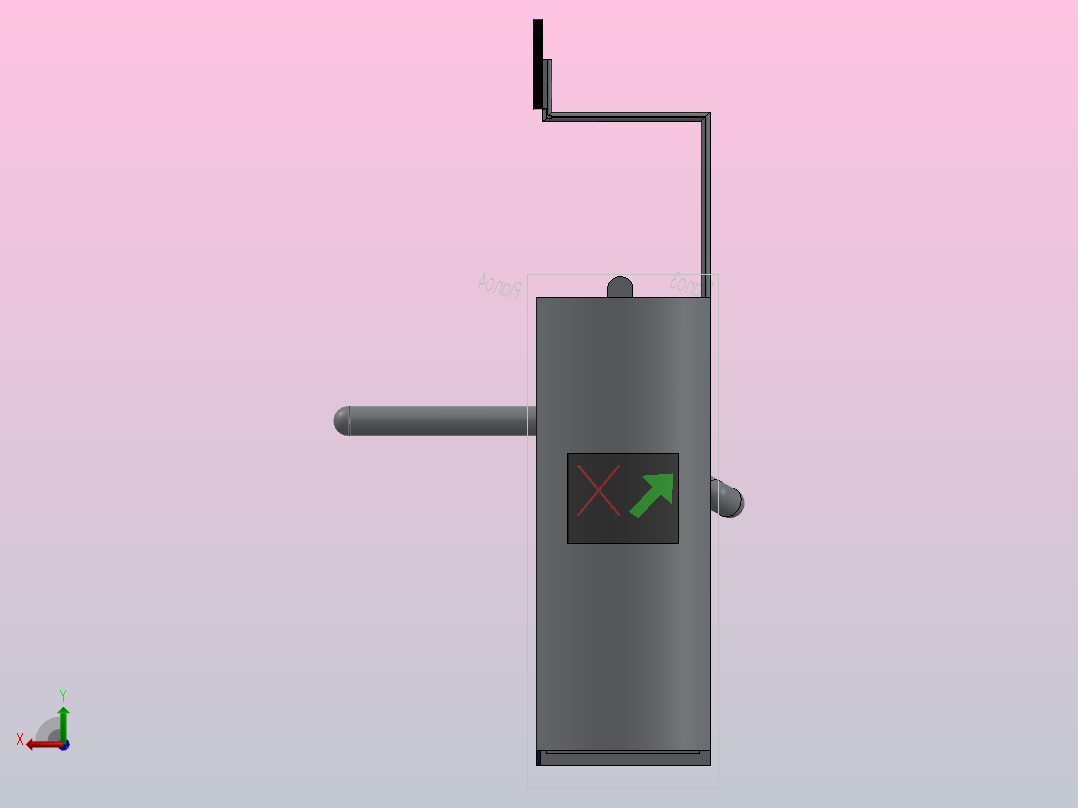 旋转栅门后视图