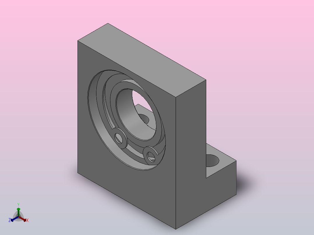 L型轴承座组件_BLC-6903-2Z-30-A正等轴测图