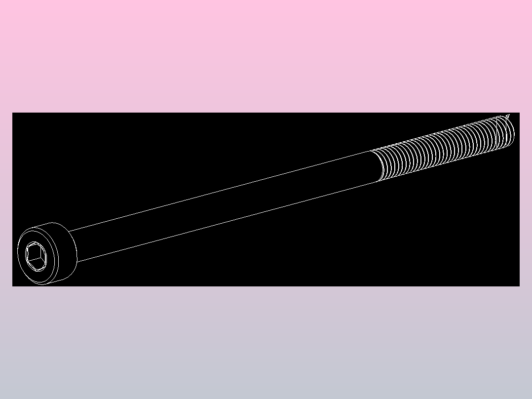 M3 x 0 5mm螺纹60mm长内六角螺钉.DWG