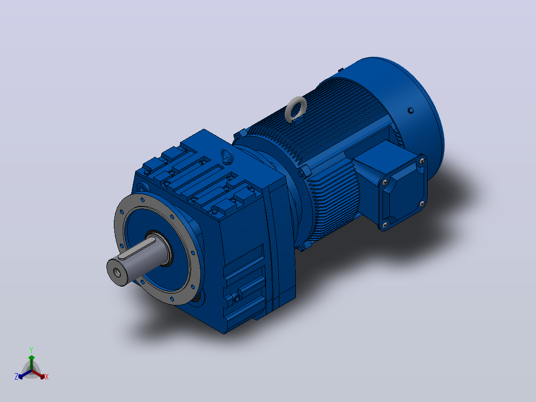 RF147法兰轴伸式安装斜齿轮减速机RF147-Y55-4P-250-M1-0°-Φ450主视图